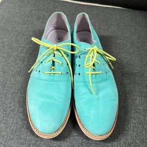 Johnston and Murphy size 9 teal loafers